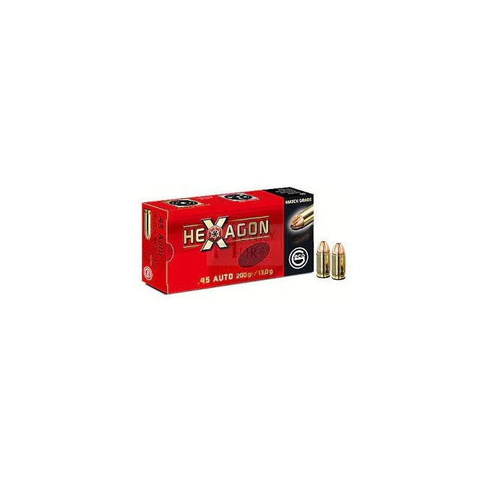 MUNITION GECO 45 ACP HEXAGON 200 GRS