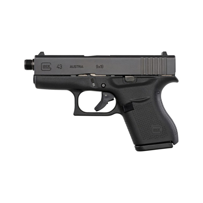 Pistolet Glock 43 Gen3 Fileté Noir 9x19 mm