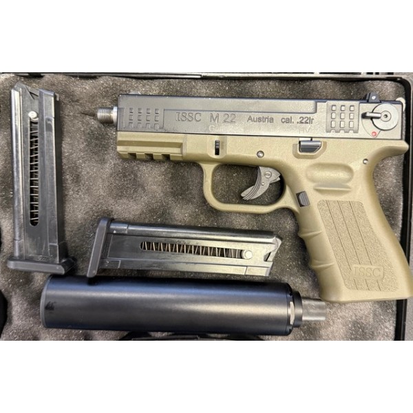PISTOLET ISSC M22 FILETÉ BICOLORE + SILENCIEUX